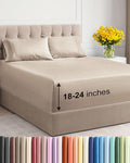 Extra Deep Twin Sheet Set - 4 Piece Breathable and Cooling Sheets - Hotel Luxury Bed Sheets Set - Easy & Secure Fit - Soft, Wrinkle Free and Comfy Sheets Set - Wheat Sheet Set with Extra Deep Pockets
