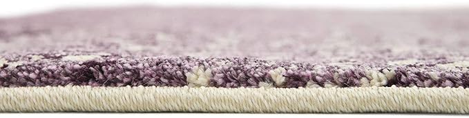 Unique Loom Del Mar Collection Area Rug - Jennifer (7' 10" Square, Purple/ Ivory)