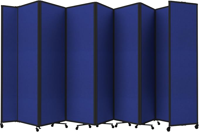 Versare Room Divider 360 Portable Wall Partition | Folding Panels | Large Freestanding Divider | Locking Wheels | Temporary Room Separator