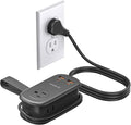 ORICO 65W GaN Travel Power Strip with 7-in-1 Charging Ports (3 AC Outlets/2 USB-A/2 USB-C), Flat Plug and 4FT Extension Cord, Fast Charger for MacBook Pro/Air, iPad Pro, iPhone 17/16/15 -AP3