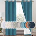 PrinceDeco Blackout Curtains 84 Inches Length 2 Panels Set 100% Blackout Curtains for Bedroom Living Room, Nursery, Office,Solid Linen Textured Curtains with White Liner,Blue Sapphire,42" W x 84" L