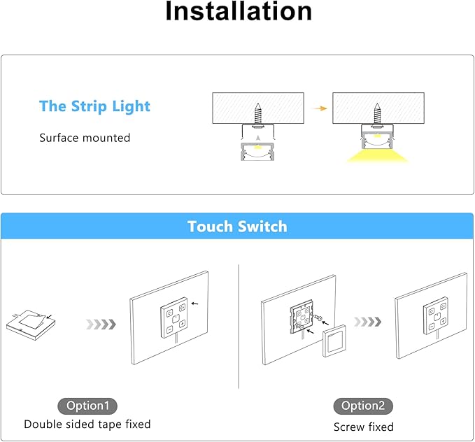 VST Under Cabinet Lighting, Work with Touch Switch – Solderless Linkable Gapless Under Counter Lights for Kitchen Liquor Cabinet Closets (6 Lights Bar Kit)