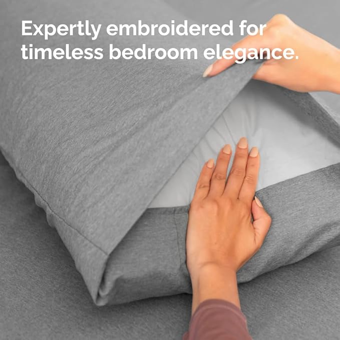 King Pillow Cases Set of 6 - Ultra Soft Hotel Quality Pillowcase Covers - Comfy & Wrinkle Free - Shrink, Stain and Fade Resistant - Machine Washable Pillow Protectors - 6 Piece Set - Heathered Grey