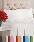 Twin XL 4 Piece Sheet Set - Cooling & Breathable - Hotel Luxury Bedding, Includes Fitted Sheet for Women, Men, Kids & Teens - 1 Flat, 1 Fitted Sheet, 2 Pillowcases w/Deep Pockets - Antique White