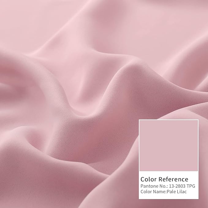 BGment Baby Pink 100% Blackout Curtains for Girls Bedroom 54 Inch Length, Thermal Insulated Full Light Blocking Grommet Noise Cancelling Small Window Curtains for Nursery 2 Panels Each 42 Inch Wide