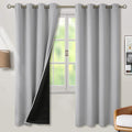 BGment 100% Blackout Curtains for Bedroom with Black Liner, Thermal Insulated Thick Double Layers Total Light Blocking Grommet Window Curtains 72 Inch Length 2 Panels Set (52 x 72 Inch, Light Grey)