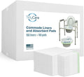 Disposable Bedside Commode Liners and Pads for Portable Toilet Chair Seat Bucket and Bedpan | Combo Pack of 168 Waste Bags and 168 Absorbent Pads | Universal Fit