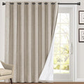 PrinceDeco Blackout Curtains for Sliding Glass Doors Linen Blackout Patio Door Curtains for Sliding Glass Door 84 Inch Curtains 2 Panel Set for Bedroom/Living Room,100 X L84 Inch, Stone