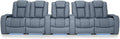 Seatcraft Diamante Zero-Gravity CoolZero Italian Leather Home Theater Seating, Power Headrest, Power Recline, Row of 5 Dual Loveseats, Smokey Blue