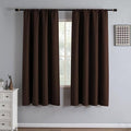Blackout Curtains 72 Inch Length 2 Panels Set, Black Out Curtains for Bedroom 72 Inch Long, Rod Pocket Energy Saving Room Darkening Drapes for Living Room Window Chocolate(W52 x L72)