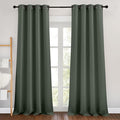 NICETOWN Dark Mallard Room Darkening 102 inch Curtains, Grommet Thermal Curtains Weighted Window Treatments for Living Room/Farmhouse, W46 x L102, 2 Panels