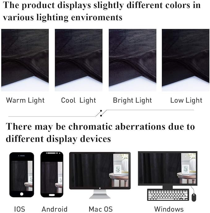 StangH Black Blackout Curtains 105 inches Premium Velvet Thermal Insulated Drapes for Bedroom, Heavy Soft Curtains with Noise Reduction for Studio, W52 x L105, 2 Panels