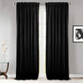 StangH Velvet Curtains 102 inches Long, Black Blackout Bedroom Window Drapes Thermal Insulated Sliding Door Panels for Living Room, W52 x L102, 2 Panels