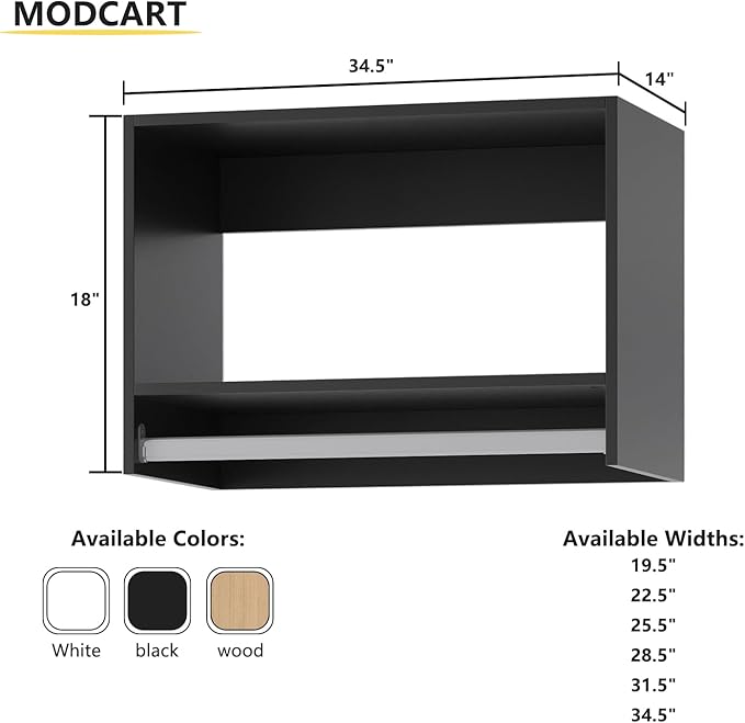 Tall Hanging Closet Unit, Modular Closet System, Wood Closet System Organizer with Storage for Walk In Closets, Clothing Rack Wardrobe Closet for Hanging Clothes, Bedroom, Black, 34.5"W
