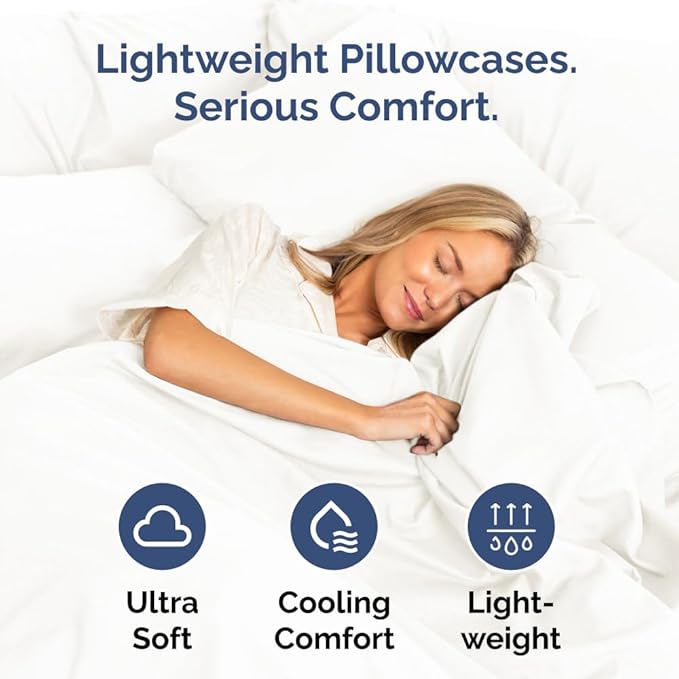 Queen Pillow Cases Set of 4 - Ultra Soft Hotel Quality Pillowcase Covers - Comfy, Cozy & Wrinkle Free - Shrinkage and Fade Resistant - Machine Washable Pillow Protectors - 4 Piece Set - Antique White