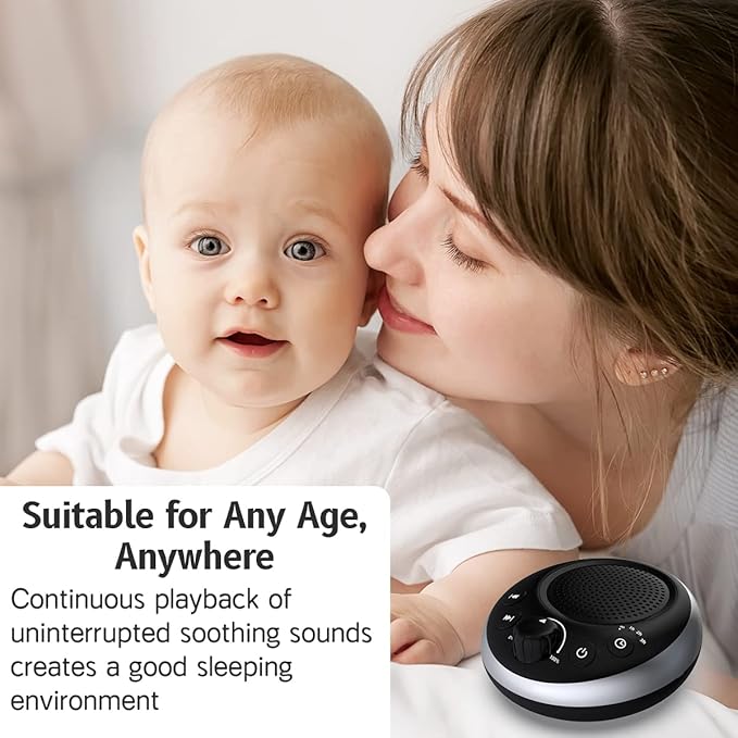 Sound Machine Loud White Noise Machine Nonstop Brown Noise Sleep Machine 30 Soothing Sounds for Baby Kids Adults Pink Noise Sounds Machine 36-Level Vol 4 Timer Memory Function for Home Travel Office