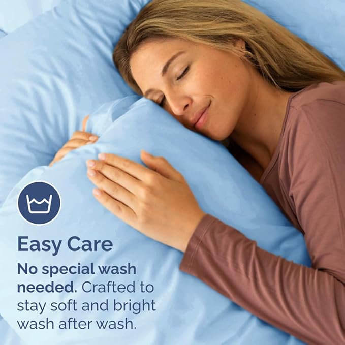 Queen Pillow Cases Set of 2 - Ultra Soft Hotel Quality Pillowcase Covers - Comfy, Cozy & Wrinkle Free - Shrink, Stain & Fade Resistant - Machine Washable Pillow Protectors - 2 Piece Set - Light Blue