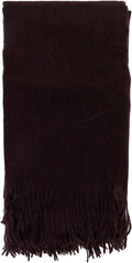 Alashan Ripple Finish Woven Throw - Cashmere Blend Throw Blanket - Espresso