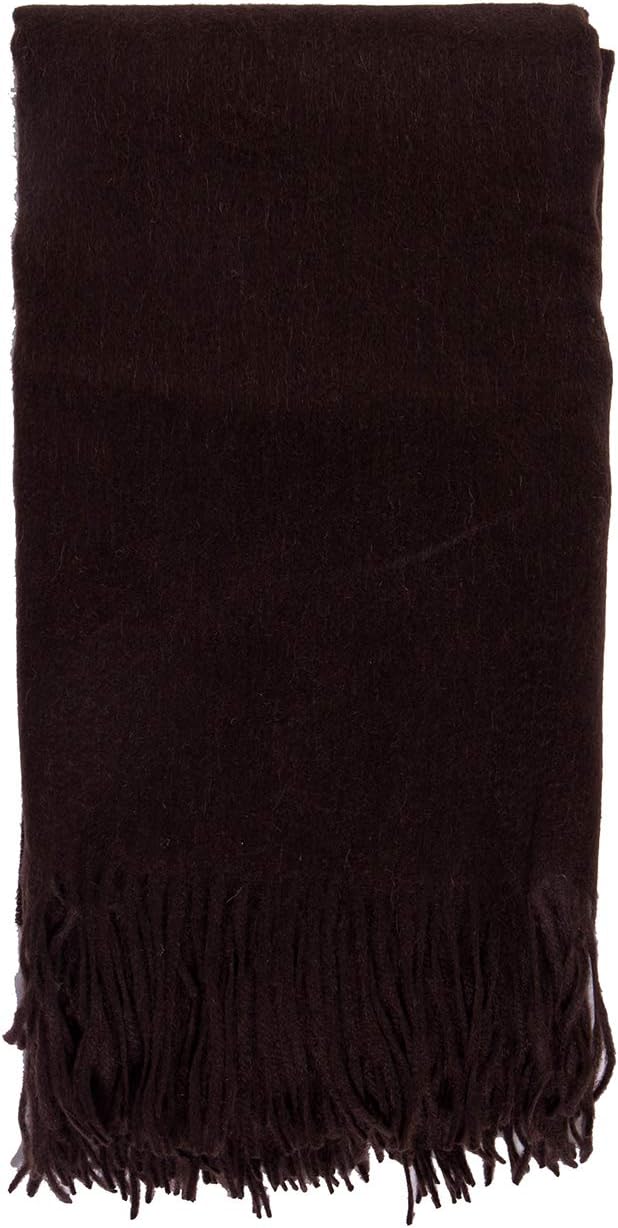 Alashan Ripple Finish Woven Throw - Cashmere Blend Throw Blanket - Espresso