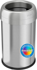 iTouchless 13 Gallon Dual-Deodorizer Trash Can and Recycle Bin Stainless Steel Commercial Grade, Large 10 Inch, Home, Restaurant, Restroom, Office, Open Top, Round
