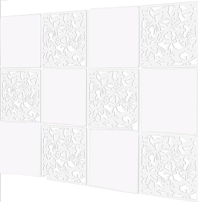 12+4PCS KEIBIKEIDI Hanging Room Divider Screens Made of Environmentally PVC, Simple and Modern Mixed White Hanging Panel Screen for Decoration Livingroom,Bedroom, Kitchen, Dining Room,Hotel and Bar