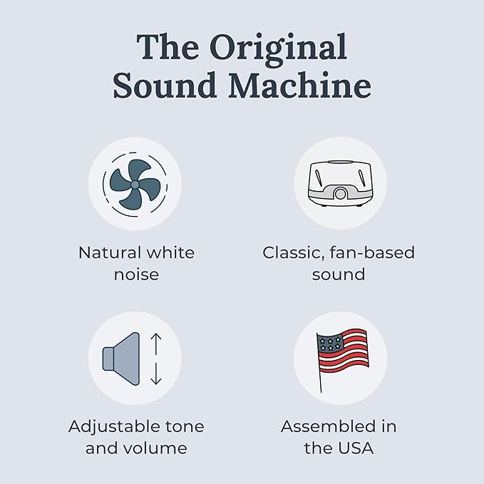 Yogasleep Dohm Classic (White) The Original White Noise Sound Machine, Soothing Natural Sounds from a Real Fan, Sleep Therapy for Adults & Baby, Noise Cancelling for Office Privacy & Meditation