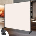 Room Divider Folding Privacy Screens with Wheels, 6FT Tall Divider for Room Separation, Movable Room Partitons and Dividers, Indoor Room Dividers Panel with Fabric (Beige, 1 Panel-71‘’-Round Pad)