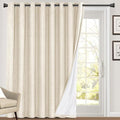 PrinceDeco 100% Blackout Curtains Linen Blackout Curtains 108 Inches Long Room Divider Curtains for Bedroom/Living Room Patio Curtains for Sliding Door Extra Wide Drapes,W100 X L108,Bleached Sand
