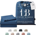 Luxury Bamboo Market | Queen Size Bed Sheet Set | 100% Viscose Made from Bamboo | Organically Grown | Ultra Soft | Cooling Sheets for Hot Sleepers | 17" Deep Pocket [Midnight Blue]