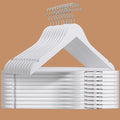 Amber Home White Wooden Hangers 30 Pack - Coat Hangers With Non-Slip Pant Bar for Shirts, Jackets, Dress