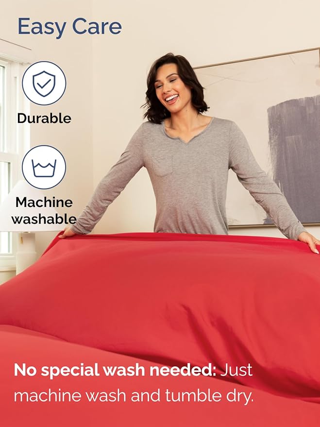 Extra Deep Twin XL Sheet Set - 4 Piece Breathable and Cooling Sheets - Hotel Luxury Bed Sheets Set - Easy & Secure Fit - Soft, Wrinkle Free and Comfy Sheets Set - Red Sheet Set with Extra Deep Pockets