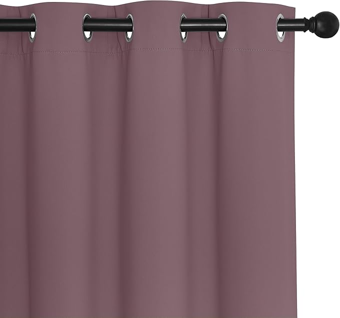 NICETOWN Door Curtain for Closet Doors 80 Inches Long 1 Panel, Blackout Doorway Curtain for Open Closet Bedroom, Room Divider Living Room for Privacy (Dry Rose, 1 Panel, 46W x 80L)