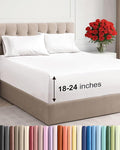 Extra Deep Twin Sheet Set - 4 Piece Breathable and Cooling Sheets - Hotel Luxury Bed Sheets Set - Easy Fit - Soft, Wrinkle Free and Comfy Sheets Set - Antique White Sheet Set with Extra Deep Pockets