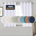 PrinceDeco White 100% Blackout Curtains 54" Long Blackout Curtains for Bedroom Linen Texture Solid Thermal Insulated with White Liner Luxury Decor for Nursery 52x54 Inch (2 Panels)