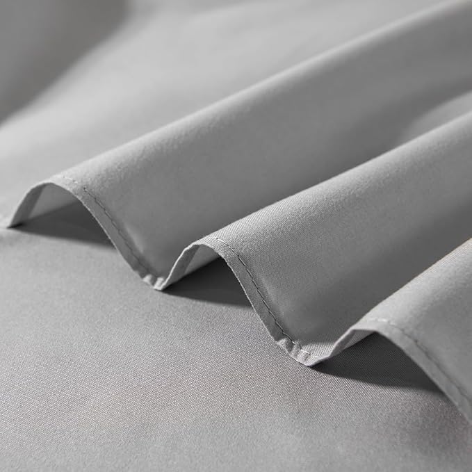 Bed Skirt Queen Size Ruffled Bed Skirt with Split Corners, Queen Bed Skirt 18 Inch Drop, TSUTOMI Queen Size Bed Skirt Light Grey for Ruffled Bed Skirt with Split Corners, Bed Skirt Queen Size