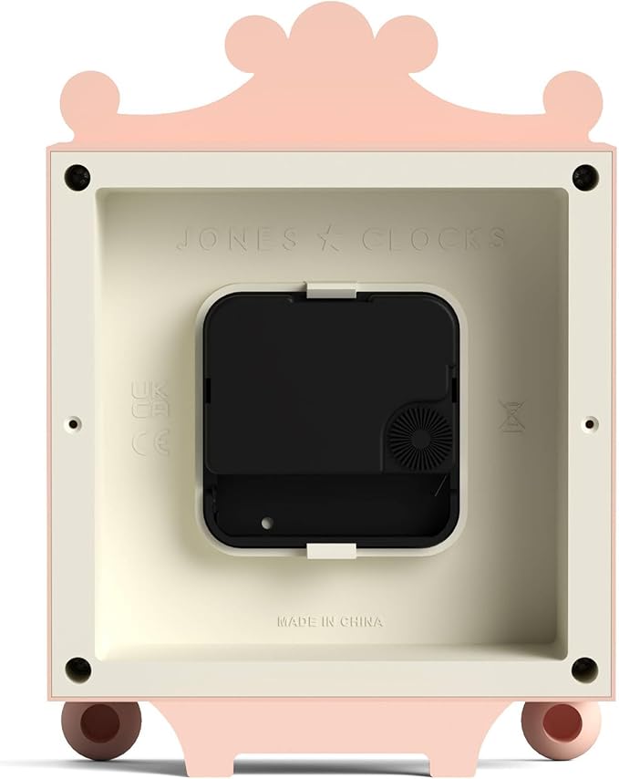 JONES CLOCKS® Parlour Mantel Clock | Classic Carriage Clock | Rose Pink | Elegant Square Decorative case, Perfect for Mantel, Shelf, Table or Bedside