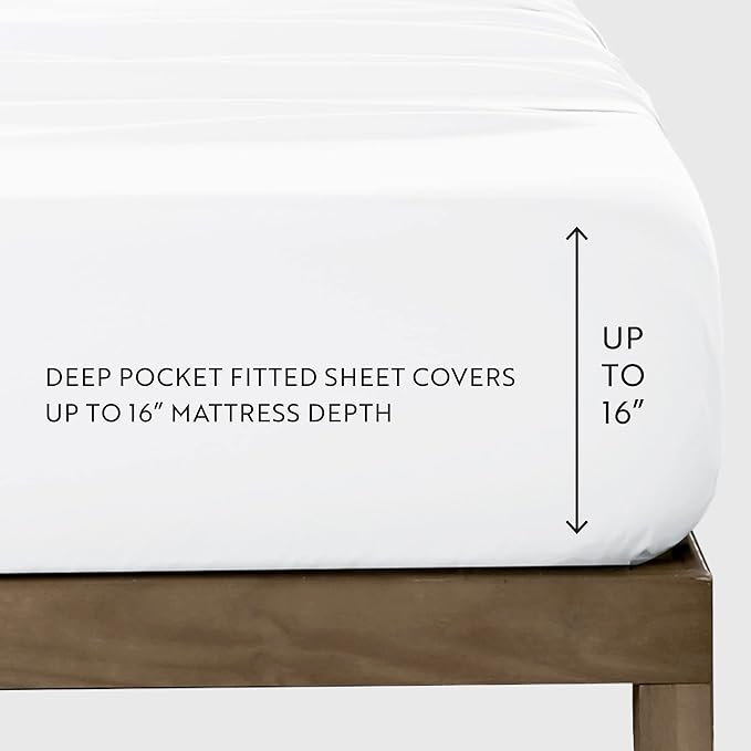 Linen Market Brushed Microfiber Queen Sheet Set 4 Piece – Oeko-TEX Certified Ultra Soft & Wrinkle-Free - 16" Deep Pocket Sheets - Easy Care Queen Size - Gold