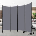 Room Divider Folding Privacy Screens with Wheels, 6FT Tall Divider for Room Separation, Movable Room Partitons and Dividers, Indoor Room Dividers Panel with Fabric (Grey, 4 Panel-88‘’-Wheels)