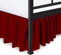 Ruffled Bed Skirt with Split Corners, Burgundy, Full 12 Inch Drop Bedskirt, Hotel Quality Brushed Microfiber Wrinkle Free Dust Ruffle Bed Skirt Full Size