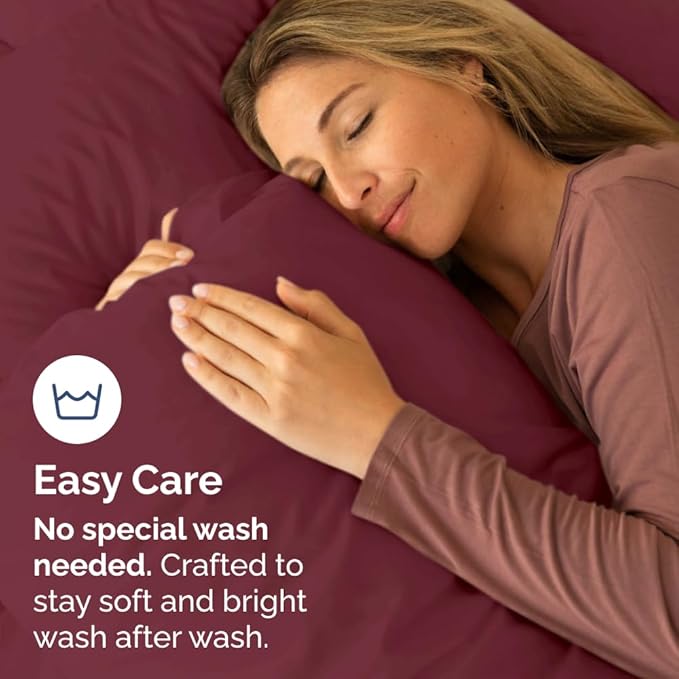 Queen Pillow Cases Set of 10 - Ultra Soft Hotel Quality Pillowcase Covers - Comfy, Cozy & Wrinkle Free - Shrink, Stain and Fade Resistant - Machine Washable Pillow Protectors - 10 Pcs Set - Burgundy