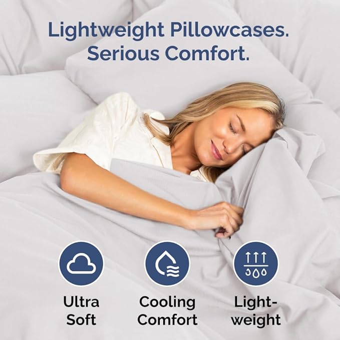 Queen Pillow Cases Set of 2 - Ultra Soft Hotel Quality Pillowcase Covers - Comfy, Cozy & Wrinkle Free - Shrinkage and Fade Resistant - Machine Washable Pillow Protectors - 2 Piece Set - French Grey