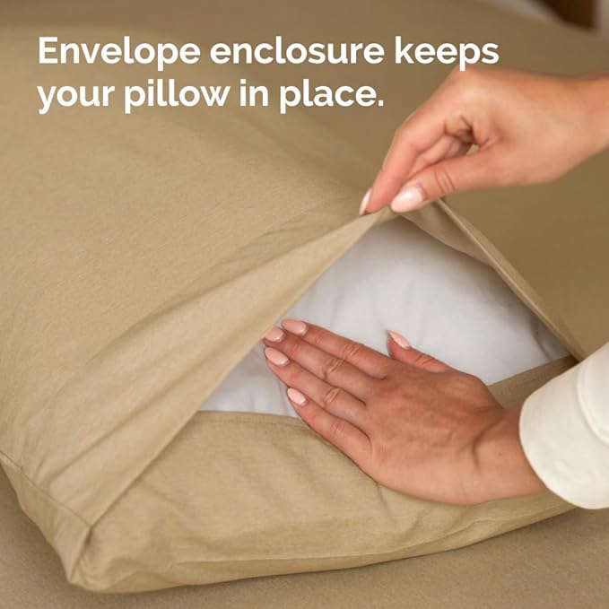 King Pillow Cases Set of 2 - Ultra Soft Hotel Quality Pillowcase Covers - Comfy, Cozy & Wrinkle Free - Shrinkage and Fade Resistant - Machine Washable Pillow Protectors - 2 Piece Set - Heathered Tan
