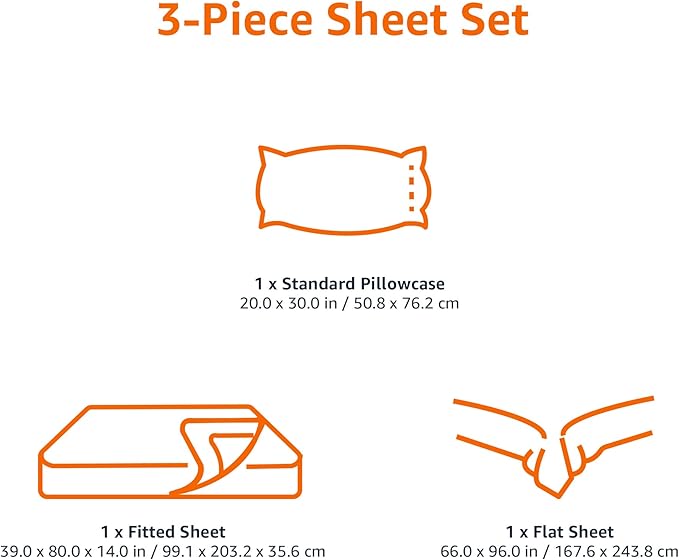 Amazon Basics Lightweight Super Soft, Comfortable Easy Care Microfiber 3-Piece Bed Sheet Set with 14-Inch Deep Pockets, Easy to Wash, Twin XL, Blush Pink, Solid