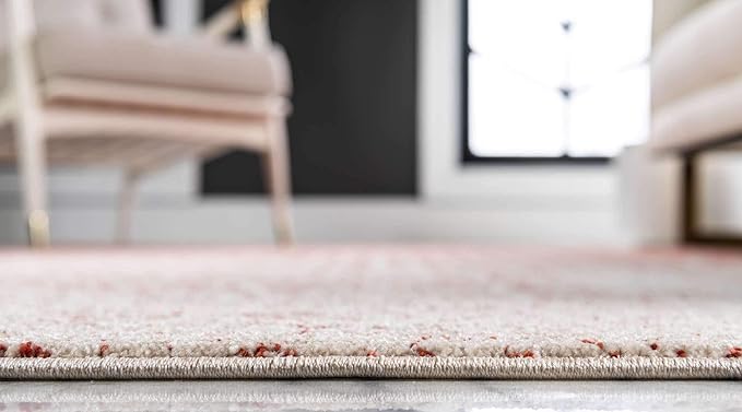 Unique Loom Del Mar Collection Area Rug - Jennifer (4' 1" x 6' 1" Rectangle, Red/ Beige)