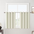 ChrisDowa 100% Blackout Iovry Solid Curtains 45 Inches Long 2 Panels for Bedroom Living Room,Farmhouse Room Darkening Thermal Insulated Soundproof Grommet Top Window Treatment Drapes,52x45
