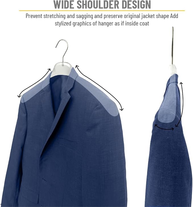 All Hung Up Hangers Plastic Coat Hangers, Clothes Hangers (Smokey Clear, 36pk)