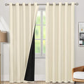 BGment Thermal Insulated 100% Blackout Curtains 84 Inch Length 2 Panels, Total Light Blocking Curtains for Bedroom, Grommet Window Drapes with Thick Black Liner, 60 Inch Wide Each Panel, Cream