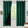 BGment Thermal Insulated 100% Blackout Curtains 72 Inch Length 2 Panels, Total Light Blocking Curtains for Bedroom, Grommet Window Drapes with Thick Black Liner, 52 Inch Wide Each Panel, Emerald