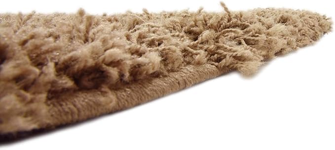 Unique Loom Solid Shag Collection Area Rug (7' 10" Square, Sandy Brown)