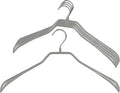 Mawa by Reston Lloyd BodyForm Series Non-Slip Space-Saving Clothes Hanger For Jackets, Suits & Coats, 16-1/2", Style 42/L, Set of 5, Silver
